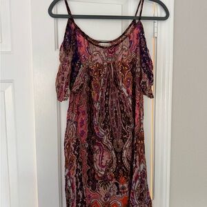 Altar'd State Multicolor Paisley Off-The-Shoulder Dress